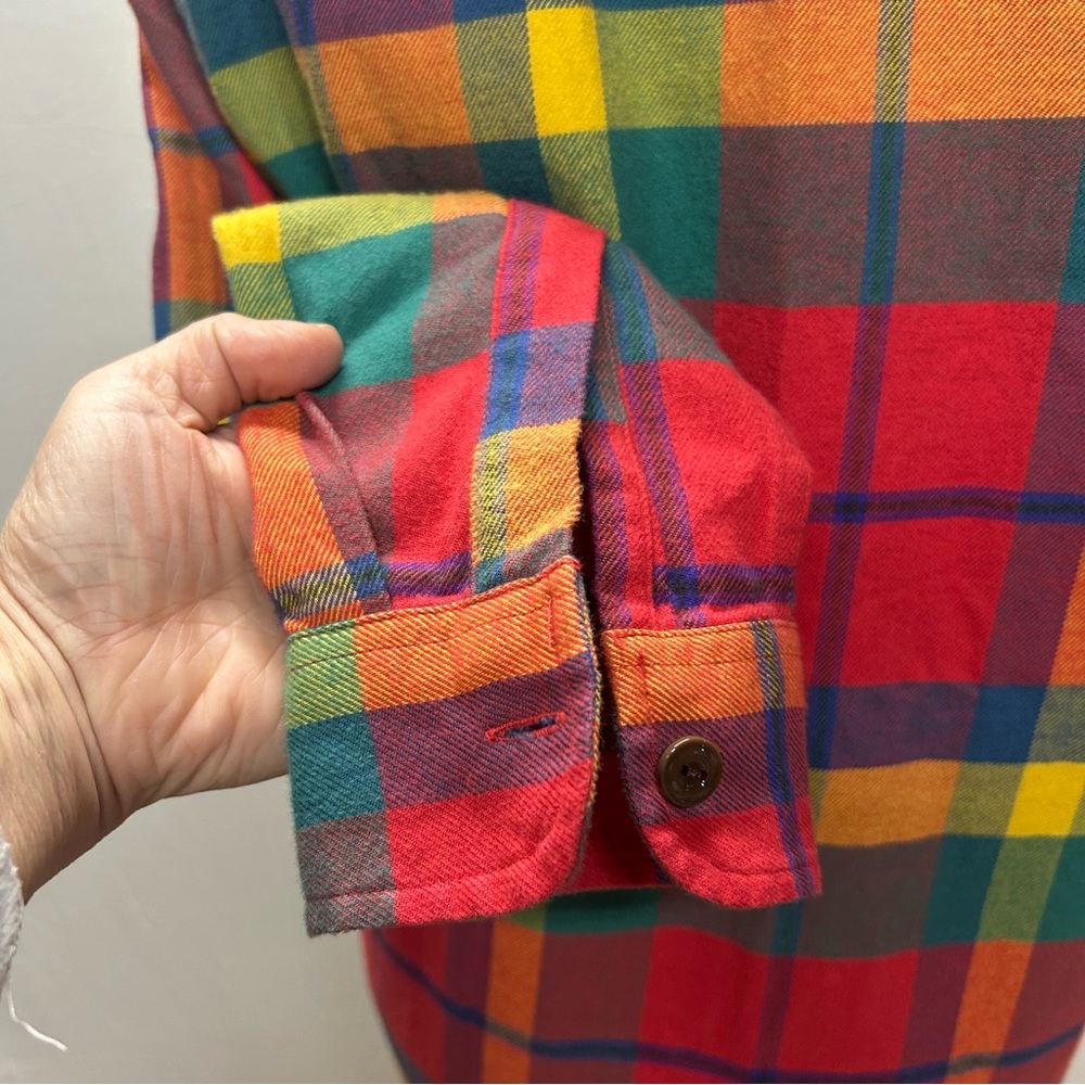 J.Crew Midweight Flannel Workshirt in a multi-color plaid pattern M - Picture 8 of 16